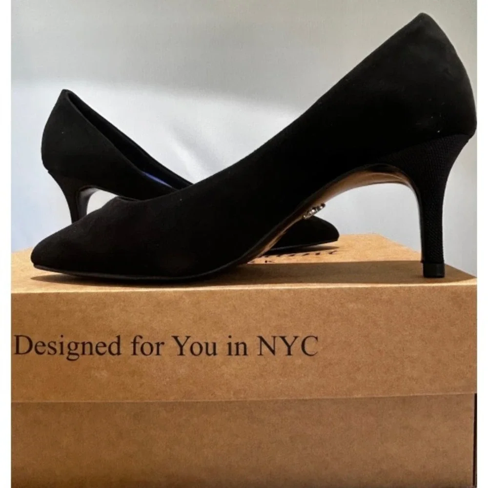 Antonia Saint‎ NY Vicki Heels 60MM Black Ultra Suede, Size 5.5